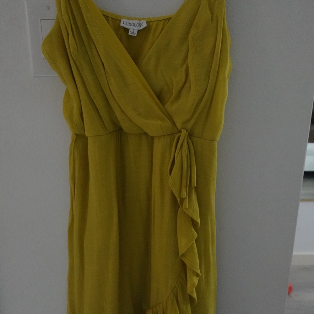 Luxology Asymmetrical Mustard Dress